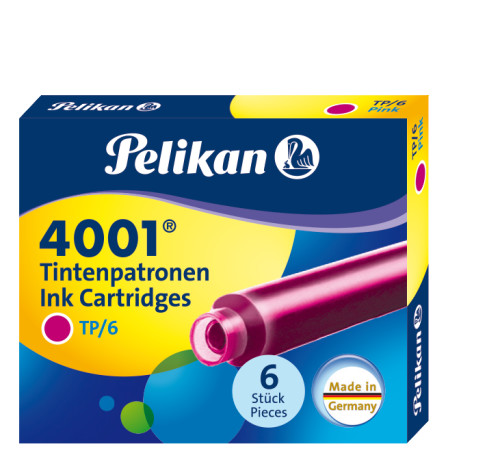 Naboje atramentowe Pelikan 4001 różowe krótkie (6szt)